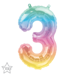 Northstar Mylar & Foil Number 3 Jelli Ombre 16″ Balloon