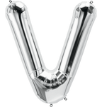 Northstar Mylar & Foil Silver Letter V 34" Balloon