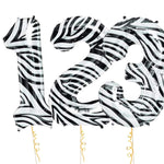 Northstar Mylar & Foil Zebra Animal Print 34" Number Balloons