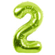 Green Number 2 Metallic 34″ Balloon