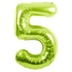 Green Number 5 Metallic 34″ Balloon