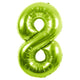 Green Number 8 Metallic 34″ Balloon