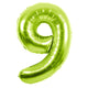 Green Number 9 Metallic 34″ Balloon