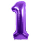 Purple Number 1 Metallic 34″ Balloon