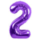 Purple Number 2 Metallic 34″ Balloon