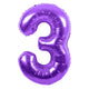 Purple Number 3 Metallic 34″ Balloon