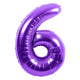 Purple Number 6 Metallic 34″ Balloon