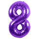 Purple Number 8 Metallic 34″ Balloon