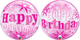 Cumpleaños Rosa Starburst Sparkle 22″ Globo Burbuja