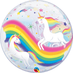 Qualatex Birthday Rainbow Unicorns 22″ Bubble Balloon
