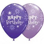 Cumpleaños Sparkle Purple Violet & Spring Lilac 11″ Globos de látex (50)