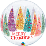 Qualatex Christmas Trees & Snowflakes 22″ Bubble Balloon