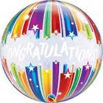 Qualatex Congratulations Shooting Stars 22″ Bubble Balloon