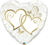 Qualatex Entwined Hearts Gold 36″ Balloon