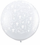 Flowers-A-Round Diamond Clear 36″ Latex Balloons (2)