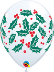 Holly & Berries 11″ Globos de Látex (50)