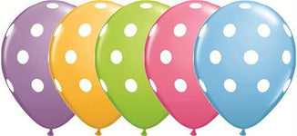 Qualatex Latex 11" Assorted Polka Dots Latex Balloons