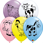 Qualatex Latex 11" Round Farm Animal Assortment (50 pack)