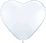 Qualatex Latex 6″ White Heart Latex Balloons (100)