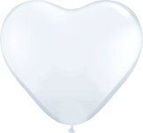 Qualatex Latex 6″ White Heart Latex Balloons (100)