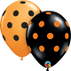 Big Orange Black Polka Dots 11″ Latex Balloons (50 count)