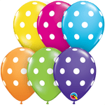 Qualatex Latex Big Polka Dots Tropical Assortment 5″ Latex Balloons (100 count)