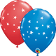 Red Blue with White Contempo Stars 11″ Latex Balloons (50 count)
