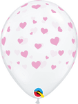 Qualatex Latex Diamond Clear Pink Hearts-A-Round 11″ Latex Balloons (50 count)