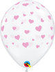 Pink Hearts-A-Round 11″ Clear Latex Balloons (50 count)
