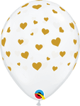 Qualatex Latex Diamond Clear Random Hearts-A-Round 11″ Latex Balloons (50 count)