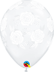 Qualatex Latex Diamond Clear Roses In Bloom 11″ Latex Balloons (50 count)