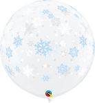 Qualatex Latex Diamond Clear Winter Snowflakes 3′ Latex Balloons (2 count)
