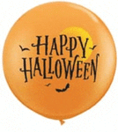 Qualatex Latex Happy Halloween Orange 36″ Latex Balloons (2 count)