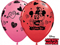 Qualatex Latex Mickey Mouse & Minnie Mouse I Love You 11″ Latex Balloons (25)