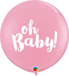 Qualatex Latex Pink Oh Baby! 36″ Latex Balloons (2 count)