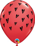 Qualatex Latex Prickly Heart Seeds Red 11″ Latex Balloons (50 count)