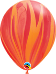 Qualatex Latex Red Orange Rainbow SuperAgate 11″ Latex Balloons (25)