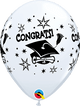 Blanca Felicidades! Gorro de graduación Globos de látex de 11″ (50 unidades)