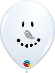 Qualatex Latex White Smile Face Snowman 5″ Latex Balloons (100 count)
