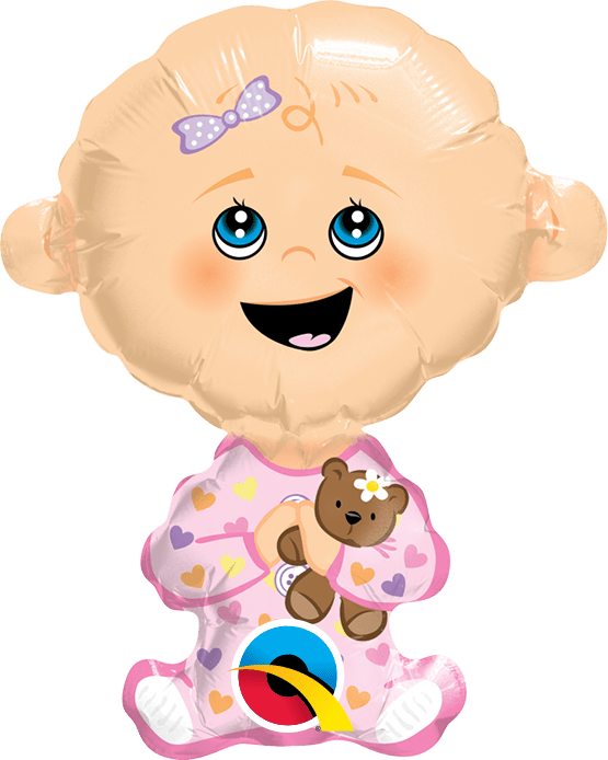 14" Baby Girl Balloon (requires heatsealing) instaballoons Wholesale