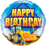 Qualatex Mylar & Foil 18" Round Birthday Construction Zone Balloon