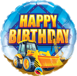 Qualatex Mylar & Foil 18" Round Birthday Construction Zone Balloon