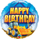 18" Round Birthday Construction Zone Balloon