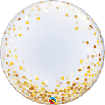Qualatex Mylar & Foil 24" Gold Confetti Dots Bubble Balloon