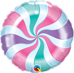 Qualatex Mylar & Foil Pastel Candy Swirl 18″ Balloon