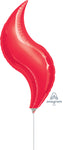 Red Curve (requires heat-sealing) 19″ Foil Balloons by Anagram from Instaballoons