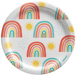 Retro Rainbow Paper Plates 7″ by Amscan from Instaballoons