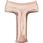 Rose Gold Letter T 34″ Foil Balloon by Anagram from Instaballoons