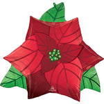 Satin Poinsettia Jumbo XL 26″ Foil Balloon by Anagram from Instaballoons