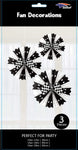 SoNice Black and White Checkered Fan Set (3 count)